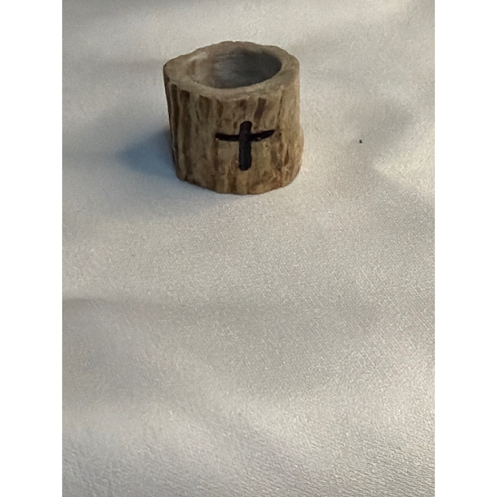 Handmade Deer Antler Ring Carved Cross Rustic Western Faith Band Jewelry